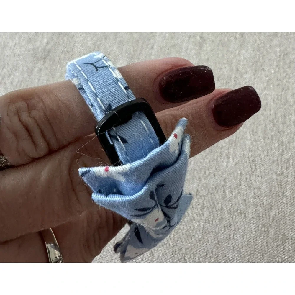 Blue Floral Kitten Collar Breakaway 6-9